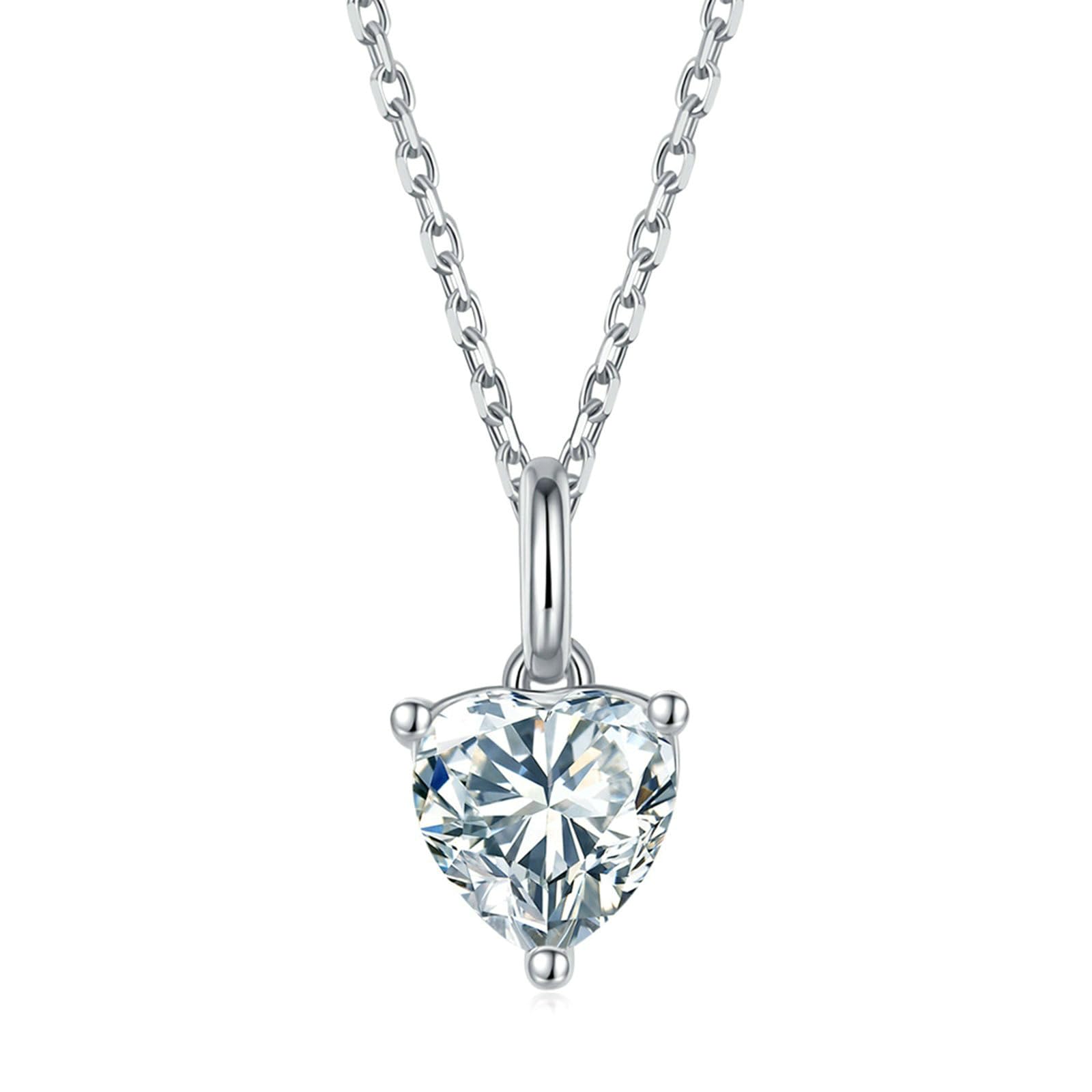 Collana Pendente Donna Argento Sterling 925 Oro Collana Pendente Pendente A Forma di Cuore Zirconia Cubica