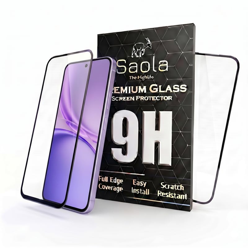 Image of Saola HD+ Oleophobic Tempered Glass For Vivo X300 FE (Pack Of 2) with Hassle-less Installation Kit. Full screen Coverage. 6.31 inch
