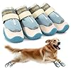 Dog Shoes for Large Dogs Medium Dog Boots Paw Protectors for Winter Snow Waterproof Dog Booties for Hot Pavement Hardwood Floors for Rainy Blue Size 3