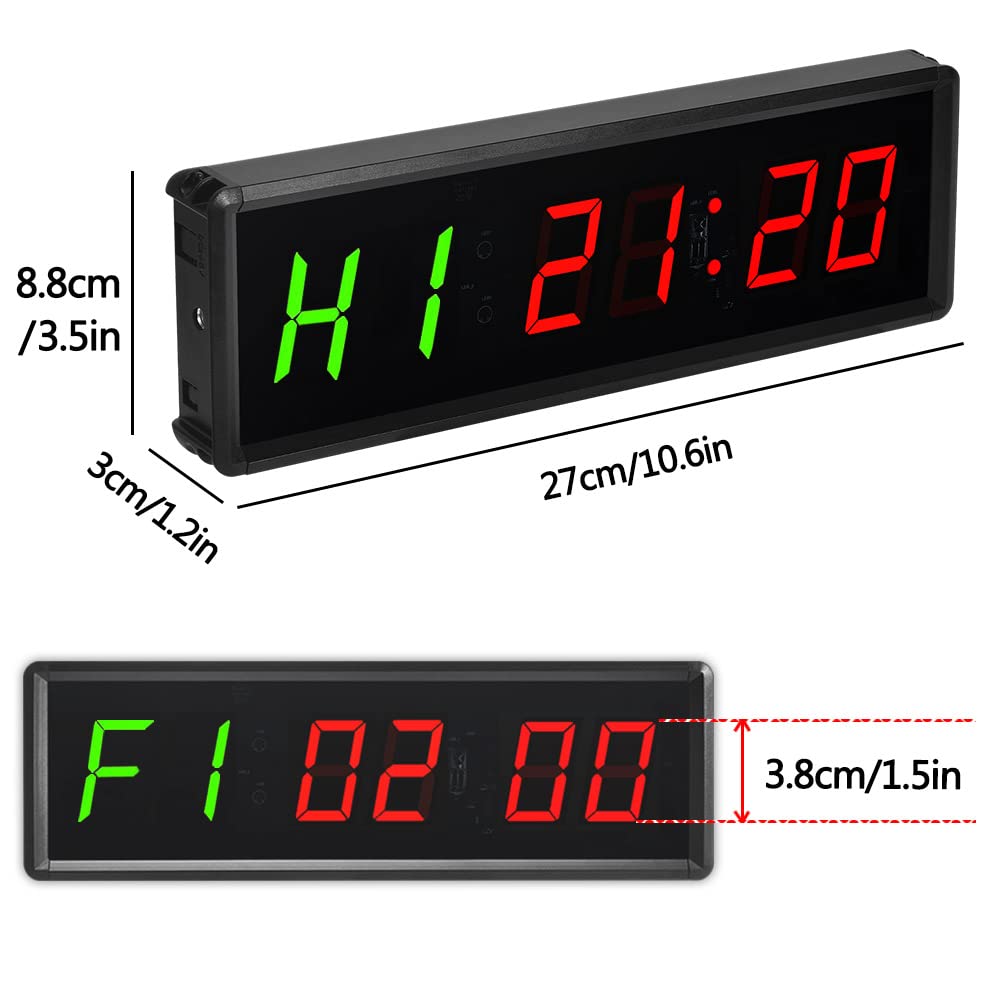 Minuteur Intervalle Fitness PULIVIA LED Avec Télécommande - Chronomètre Programmable Tabata