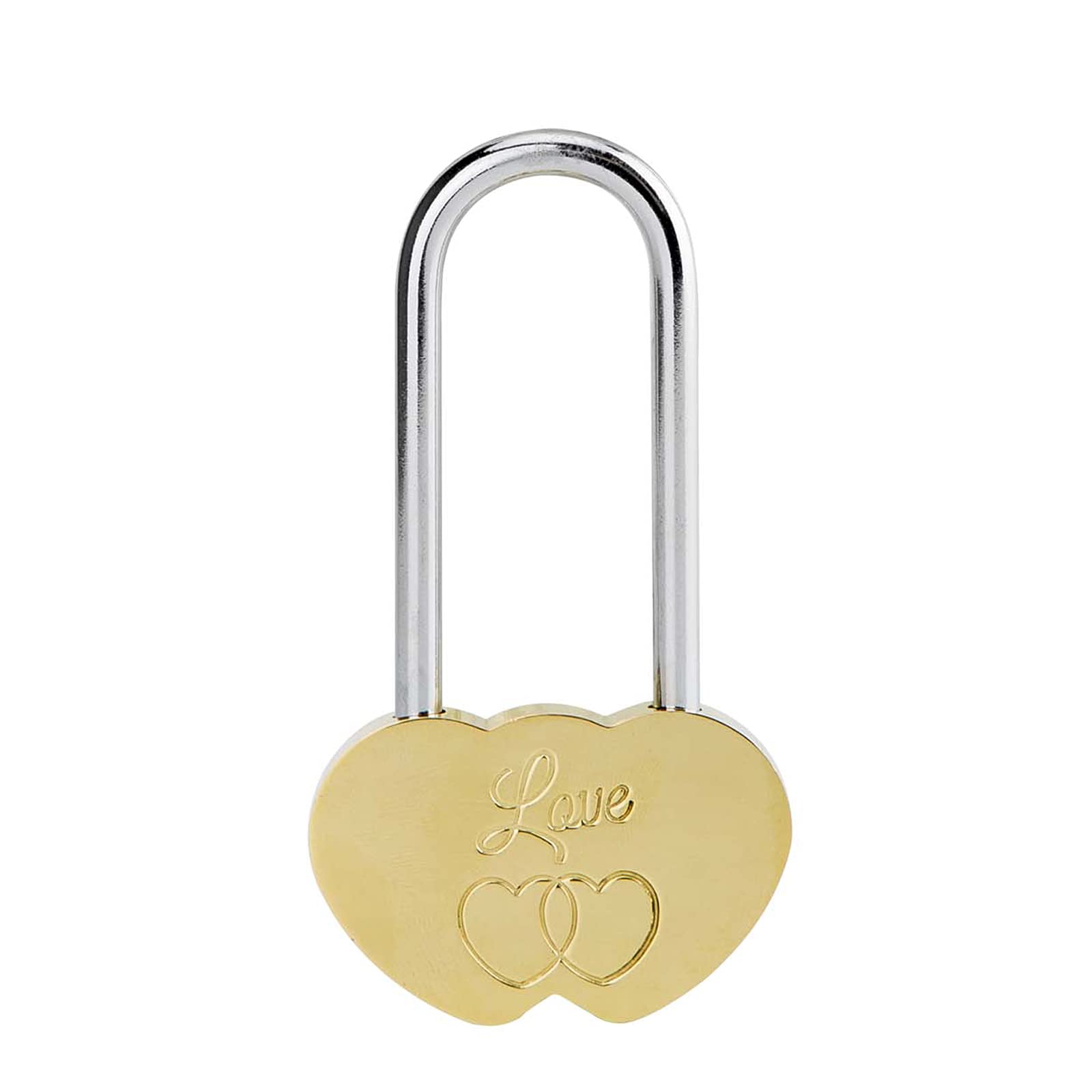 VeYocilk 3.5" 50mm Love Lock Double Heart Padlock Without Key for Lovers Wedding,Valentines,Anniversary,Travel(NO Key)