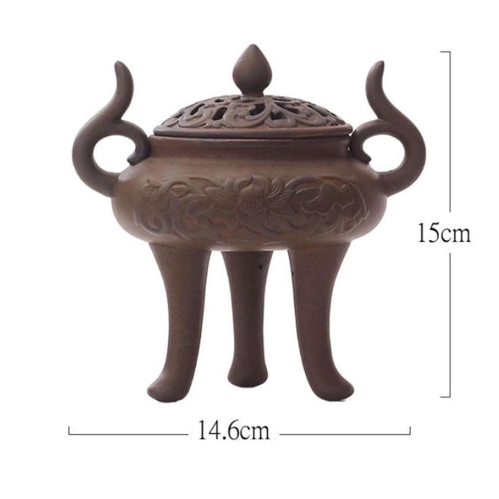 Bruciatore Di Incenso In Ceramica A Tre Gambe In Stile Cinese Retrò, Ideale For La Casa, Sala Da Tè E Decorazione Tavolo Portaincenso Bruciatore di Incenso a Riflusso