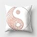 Domivon Federa decorativa per cuscino Yin Yang, stampa oro rosa, per divano, cuscino decorativo, durevole, federa per cuscino