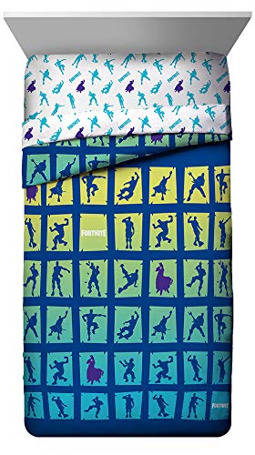 Image of Jay Franco Fortnite Boogie Bomb 7 Piece Full Bed Set - Includes Reversible Comforter & Sheet Set - Super Soft Fade Resistant Microfiber Bedding (Official Fortnite Product)