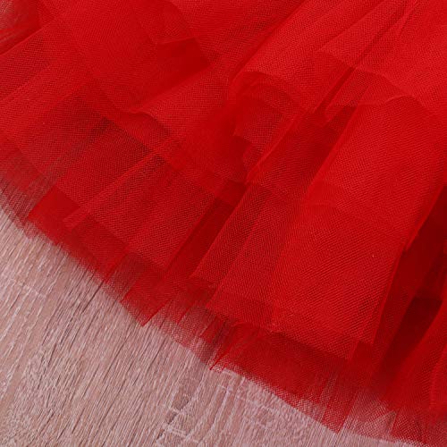 My 1St Christmas Outfits Baby Girl Long Sleeve Romper Tutu Skirt With 3D Bowtie Headband Striped 4Pcs Clothing (Red, 0-3 Months) #TOP4