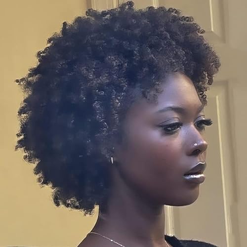 Peluca corta afro rizada para mujeres negras, pelucas de encaje frontal transparente de 13 x 1 pulgadas, pelucas de cabello humano brasileño Bob