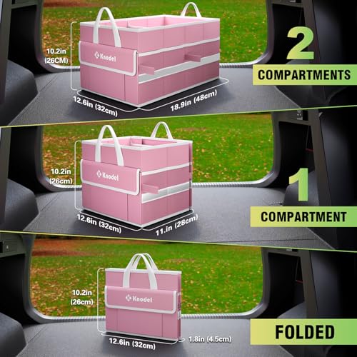 Image of K KNODEL Car Trunk Organizer, Collapsible Car Trunk Storage Organizer, Car Organizer and Storage for SUV, Truck, Sedan (Small, Pink)