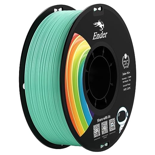 Creality PLA Filament 1.75mm, Upgrade PLA+ Filament Strong Toughness No-Tangling Vacuum Packaging 3D Printing Filament Fit Most FDM 3D Printers, 1kg Spool, Accuracy +/- 0.02mm, Jade Green