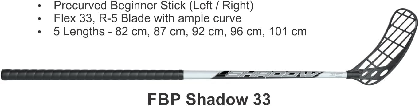 FBP Shadow 33 Floorball Stick. Beginner Curved Stick.