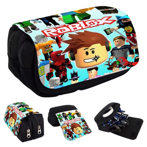 SXJLVND Caja De Lápices De Dibujos Animados, Estuches Escolares De Lápices con Cremallera Funda, 2 Compartimentos Doble Cremallera Portalapices De Papelería Escuela Oficina Gran Capacidad