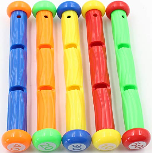 heytech 17 Pack Dive Pool Toys Blaster Foam Water Gun Torpedo Dive Rings and Diving Sticks Pool Dive Toy Set