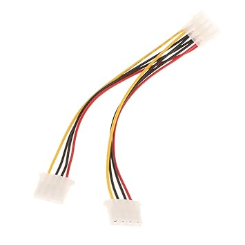 Elegant Essence 7.87inch Fan Molex 4 Pin Power Supply Y Splitter Cable for IDE CD ROM/DVDRW