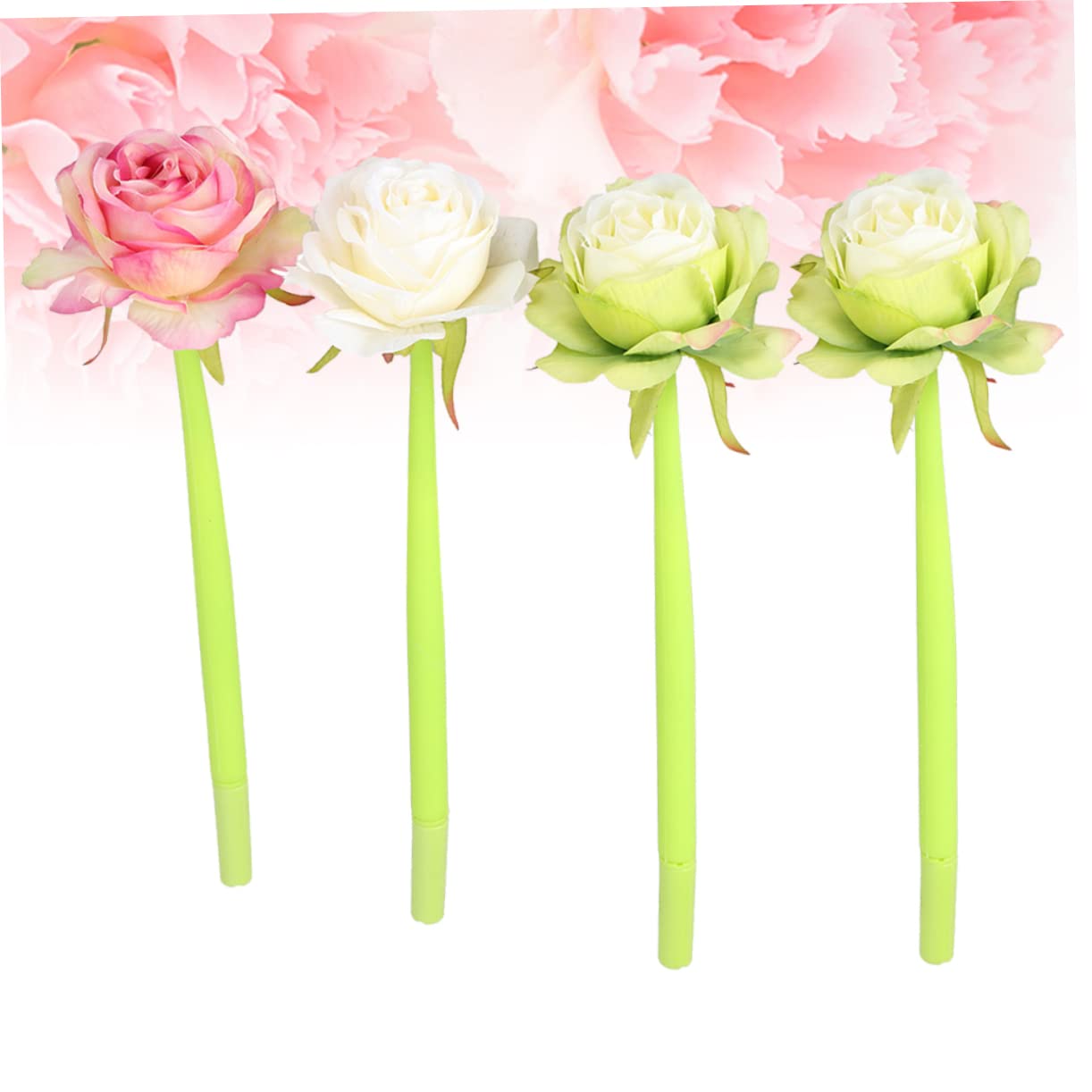 NUOBESTY 12pezzi Penne Gel Con Design Di Rosa Penne Romantiche e Creative Per Ufficio Scuola e Uso Familiare Inchiostro Blu Stile Casuale