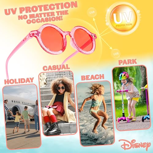 Disney Sonnenbrille Kinder Set mit Sonnenbrillen Etui, Scrunchies & Haargummis Mädchen (Rosa Minnie)