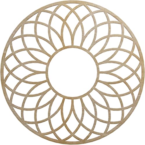 Image of Ekena Millwork 30 inchOD x 10 1 /4 inchID x 3 /8 inchT Cannes Wood Fretwork Pierced Ceiling Medallion, Hickory