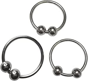 Amazon.com: ANMOOEE Stainless Steel Cock Ring Penis Erection 2 Beads