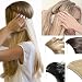 2-5 Days Delivery Best Synthetic Hair Extensions 20 inches Curly Straight Full Head Invisible Wire Secret No Clips in Hair Extensions Secret Fish Line Hairpieces (Curly, light brown & ash blonde)