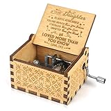 Music Box Hand Crank Engraved Musical Box-You are My Sunshine Mechanism Antique Vintage Gift to My daughter from Dad(You are braver than))