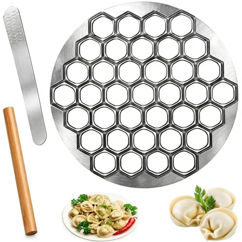 3er-Set 37 Löcher Pelmeni Form Praktischer Manti Form & Teigtaschenformer Für Tortellini Piroggen Ravioli und Dumplings Ideal für DIY Kochen Familienfeiern Freunde-Partys und Outdoor-Picknicks
