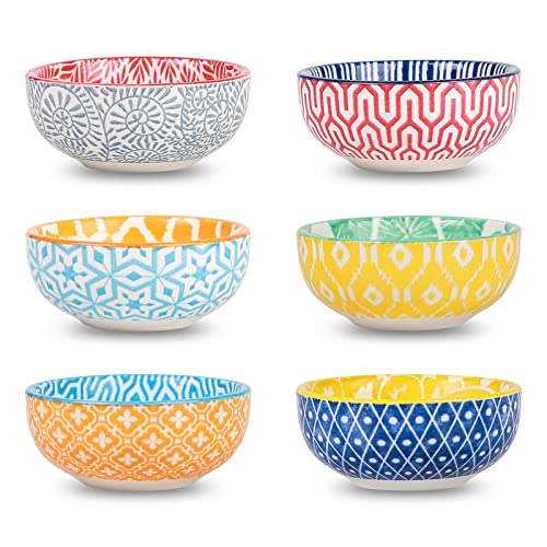 Selamica Ceramic Dipping Bowls Small Dip Bowl 3 Inch Soy Sauce Dish Set, 2.7 Oz Mini Bowl For Side Dish, Appetizers, Sushi, Bbq, Set Of 6, Assorted Colors #TOP15