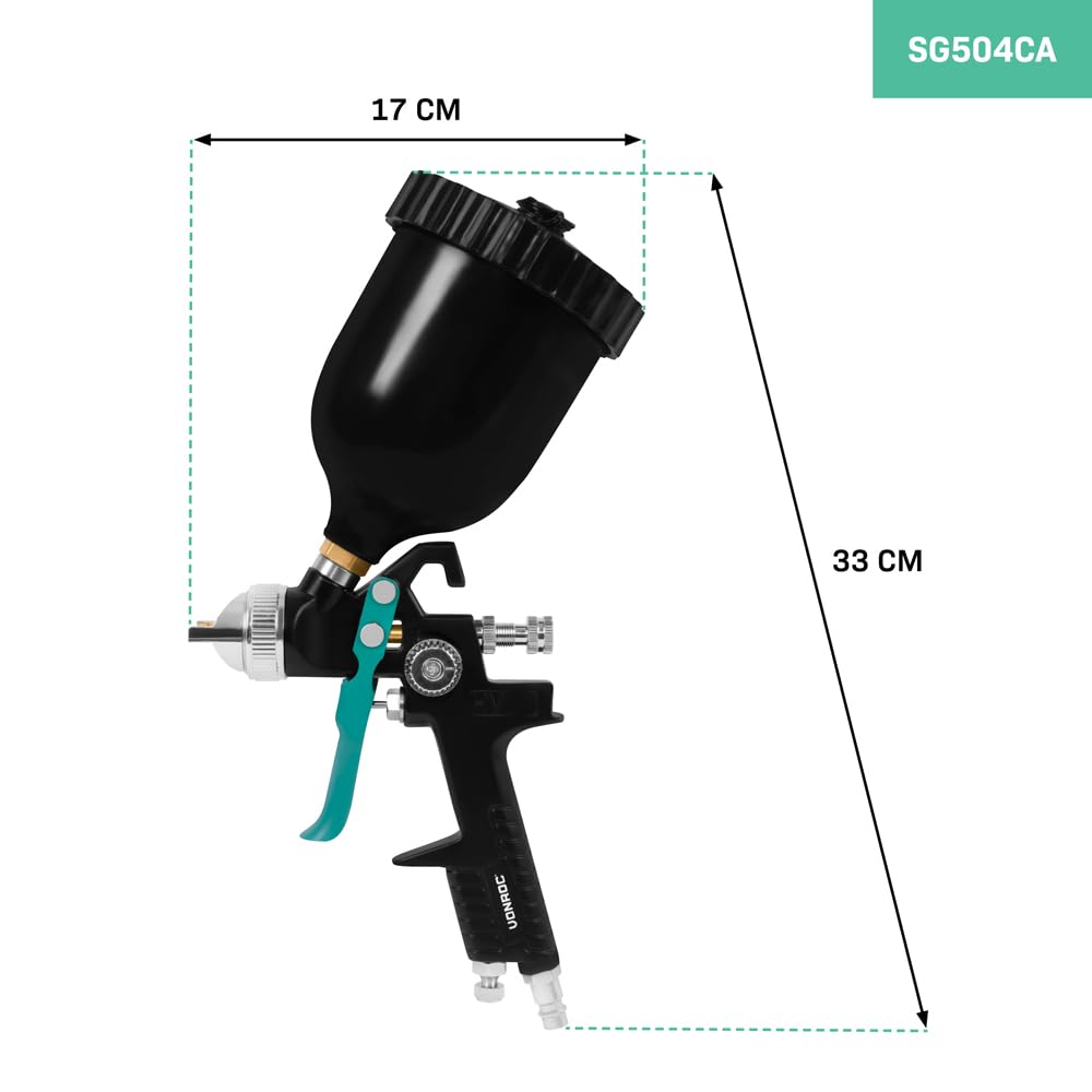 600cc Farbspritzpistole mit 3 Düsen 1,4 mm 1,7 mm 2,0 mm, HVLP 600cc Farbspritzpistole mit 3 Düsen 1,4 mm 1,7 mm 2,0 mm, HVLP