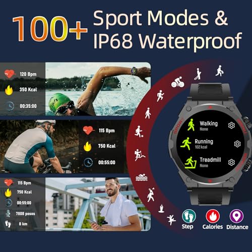Bvlrksc SS666 Military Smart Watch For Men, 1.52 Inch Hd Fitness Tracker Smartwatch With Answer/Make Call, Sport Watch With Heart Rate Spo2 Stress, Sleep Monitor Compatible thumb #3