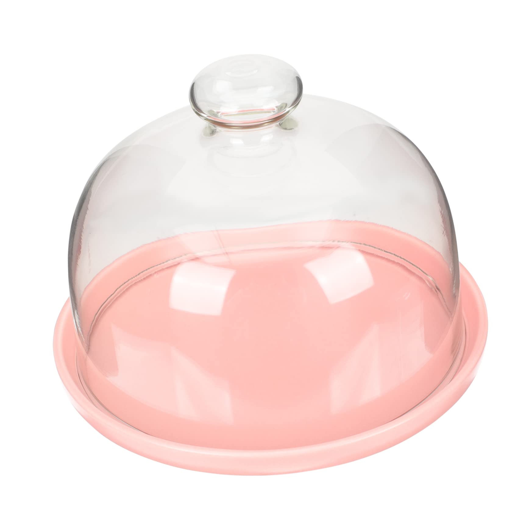 Piatto per Torta in Vetro e Ceramica con Cupola, Set 1 Pezzo