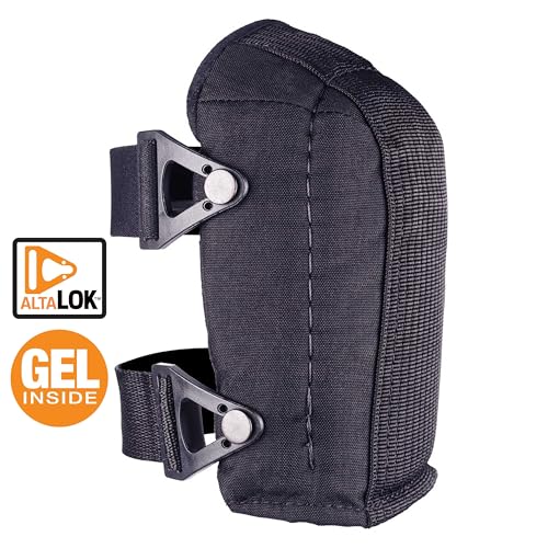 Image of ALTA 56213 AltaGUARD Gel Insert Knee Protector Pad, Black Cordura Nylon Fabric, AltaLOK Fastening, Capless | Durable Cordura Nylon Cover, Dual strapping system or Neoprene single strap fastener, AltaLok Fastening