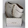 MICHAEL-Michael-Kors-Jet-Set-Travel-Large-Chain-Shoulder-Tote-bundled-with-Michael-Kors-Jet-Set-Travel-Trifold-Wallet Michael Kors MICHAEL Michael Kors Jet Set Travel Large Chain Shoulder Tote bundled Jet Set Travel Trifold Wallet (Signature Vanilla/Acorn)