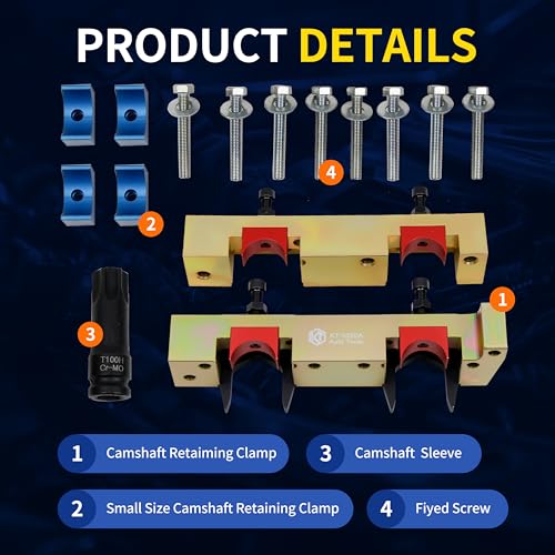 Image of Kuntech Engine Timing Tool Kit Compatible with Mercedes Benz M133 M270 M274, 15PCS Camshaft Locking Alignment Timing Tools Set with Carrying Case & Gloves