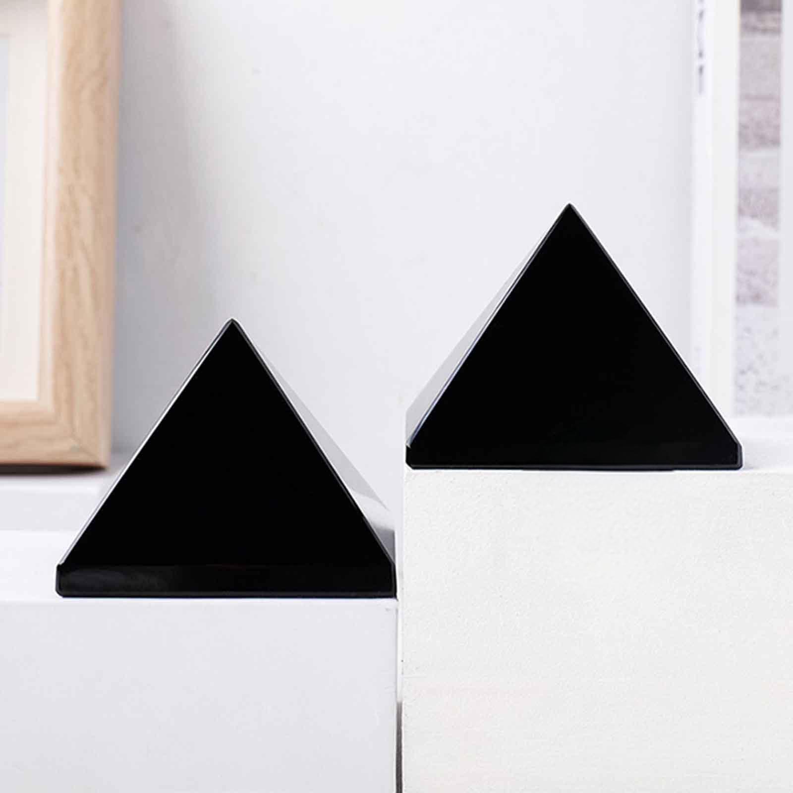 Generatore di energia a Piramide di Cristallo di Ossidiana Nera Naturale Statuina della Grande Piramide di Pietra per Meditazione, Regali di bilanciamento energetico,2.76in(7cm)