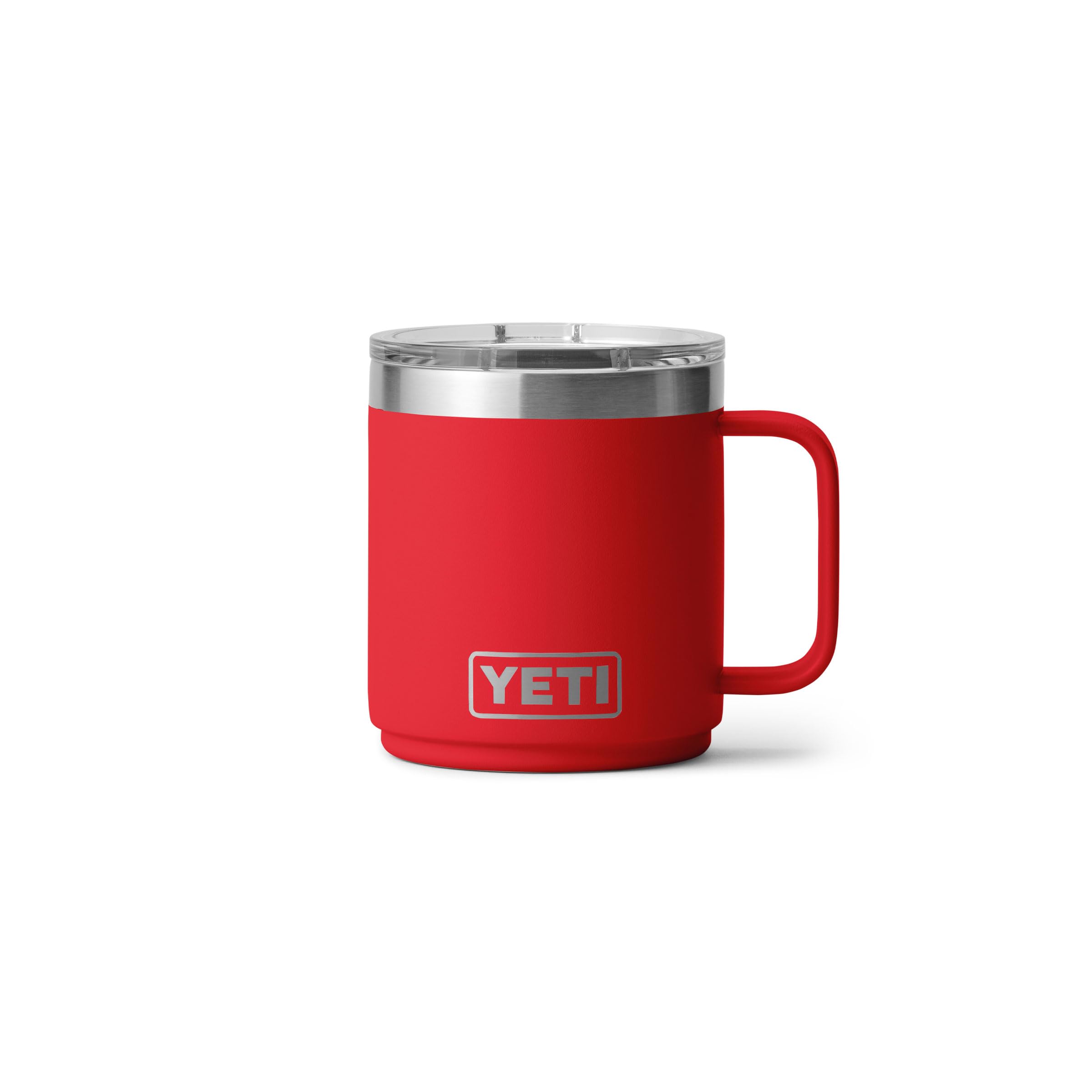 Rambler 10 oz Ceramic Lined Stackable Mug, Vacuum Insulated, Stainless Steel with MagSlider Lid, Rescue Red