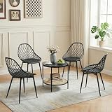 buybyroom - Silla de Comedor (4 Unidades, Color Negro
