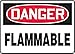 Danger Flammable OSHA safety sticker, 5