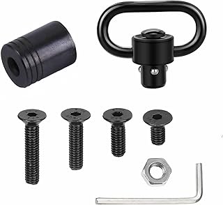 QD 1.25 Inch Loop Sling Swivel Stud Mount Push Button Base Adapter Kit with 4 Screws, Nut and Wrench - HIGOO