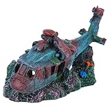 fish tank landscaping decoration aquarium airplane wreck plane aquarium decorations fish tank rest fish tank shelter ornament desk topper resin fighter decor Accessories shipwreck