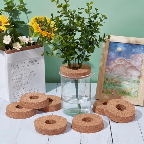 OLYCRAFT 10 Pcs Cork Lids for Glass Planter 3.3~3.5 Inch Hydroponic Vase Lid Cork Replacement Plant Corks with Center Hole Hydroponic Planter Lids for Hydroponics Growing Vases Stoppers - Image 5