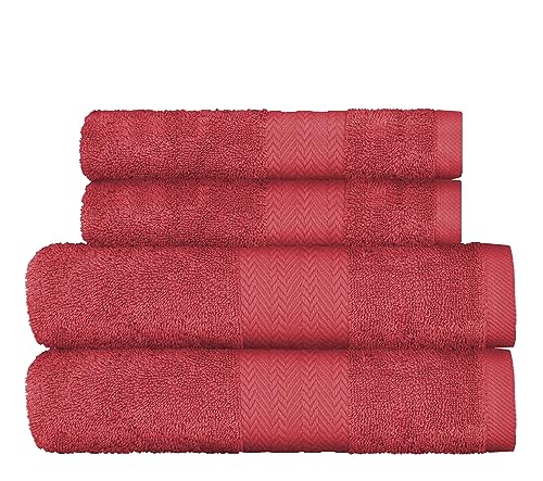 Victorio Lucchino Juego De Toallas 100 Algodón - 2 Toallas Baño Ducha 70x140cm 2 Toallas Lavabo 50x100cm - Color Terracota Victorio Lucchino Juego De Toallas 100 Algodón - 2 Toallas Baño Ducha 70x140cm 2 Toallas Lavabo 50x100cm - Color Terracota