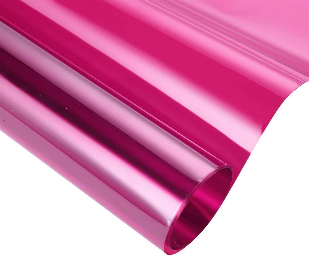 Transparent Decorative Window Film, Window Tint Film Colored Window Film Adhesive Vinyl Sun Blocking Heat Control Film for Christmas Valentine's Day Wedding Decoration
