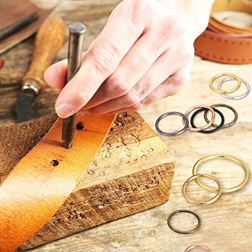 35 Pieces Metal O Ring Multi-Purpose Metal O Ring Non-Welded O Ring Round Metal Key Ring For Keychains Macrame Dog Leashes Camping Belt Hardware Bag Rings Diy Accessories, 5 Sizes (Colorful) #TOP2