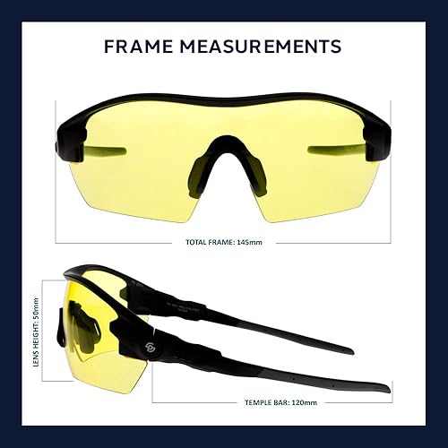 Miniatura 4 de ANSI Z87+ - Gafas de seguridad modelo Geardo con puente nasal y almohadillas de goma para la nariz (amarillo)