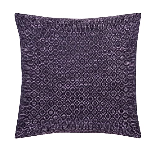 Violet Linen Chenille-Diamant-Webmuster, Leinenimitat, Polyestergewebe, wasserdicht für den Innen- und Außenbereich, Heimdekoration, lila, 45,7 x 45,7 cm, quadratisch, dekorativer Akzent-Kissenbezug Cover