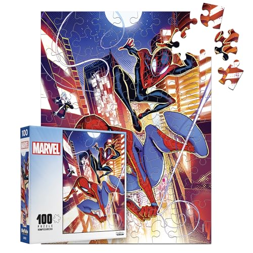 Buffalo Games - Marvel -Action: Spider-Man #1-100 Piece Jigsaw Puzzle for Families - Challenging Puzzle Perfect for Game Nights - Finished Size is...