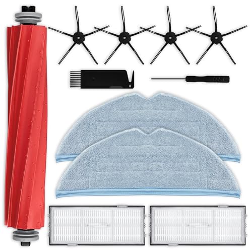 liveryde Ersatzteile Kompatibel für Roborock S7 / S7 Plus / S7 Max / S7 MaxV / S7 Max Ultra / S7 MaxV Ultra / S7 Pro Ultra Staubsauger Zubehör, 1 Hauptbürste, 4 Seitenbürsten, 2 Filter, 2 Wischtücher