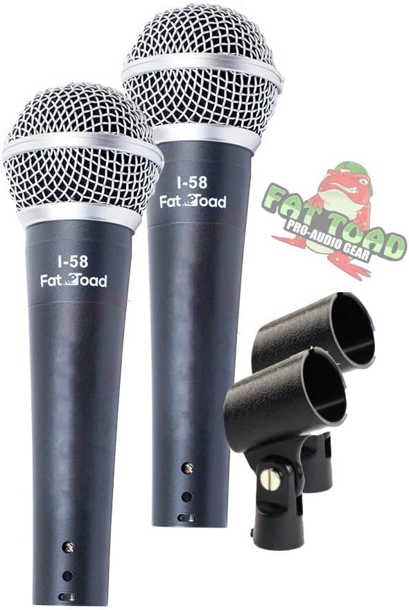 Fat Toad Wired Vocal Microphones (2-Pack) Dynamic Cardioid Mics