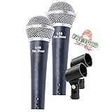 Fat Toad Wired Vocal Microphones (Live ResponsePRO Edition) 2-Pack – Dynamic Cardioid Mics with Clips for Singing, DJ, Home Studio & Stage Instrument Recording