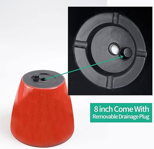 Miniatura 4 de Paquete de 2 macetas decorativas duraderas, maceta de 8 pulgadas con orificio de drenaje + juego de macetas de 6 pulgadas para plantas de interior y