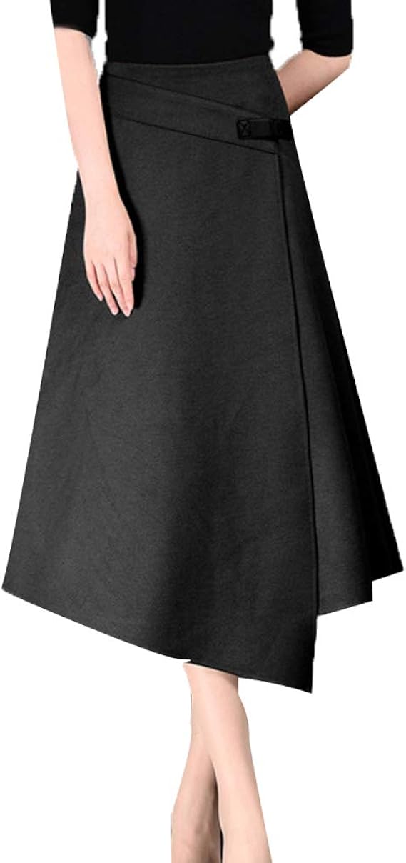 NIAIS Womens High Waist Aline Side Zipper Winter Skirt Maxi Skirt