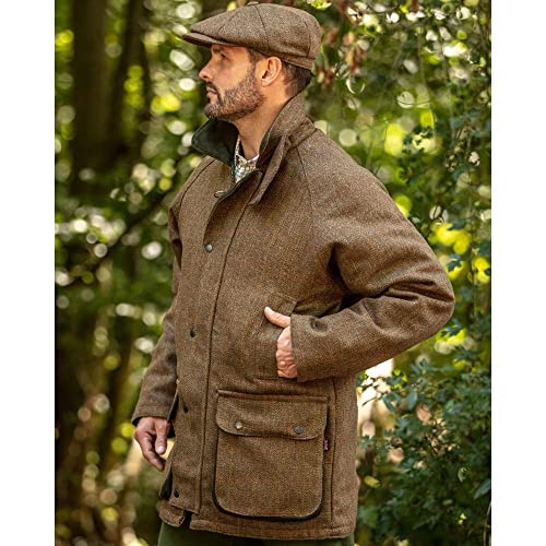 Walker and Hawkes Men's Barlaston Derby Tweed Jacket - Countryside Shooting Jacket for Men with Waterproof Fabric Protector, Brown Tweed - XX-Large - Thumbnail 2