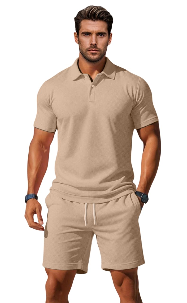 Co-ord Set for Men – Polo T-Shirt & Shorts Set | Loungewear, Beachwear & Daily Comfort-image-40